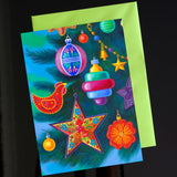 'Christmas decorations with star' card