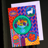 'Fruit and little lamb' card