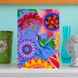 'Hummingbird with passion flower' card