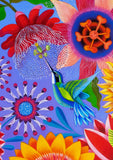'Hummingbird with passion flower' card