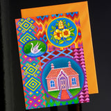 'Little house and swan' card