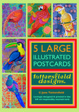 'Birds' 5 Large Illustrated Postcards set