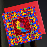 'Blue-tailed folk bird' card