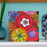 'Bright blooms with poppy' card