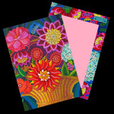 'Flowers' 5 Large Illustrated Postcards set