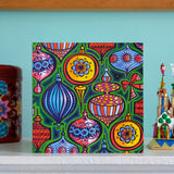Christmas Card Pack 'Christmas baubles' X 6