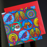 Christmas Card Pack 'Christmas in circles' X 6