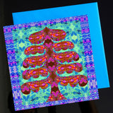 Christmas Card Pack 'Christmas tree in orange' X 6