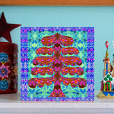 Christmas Card Pack 'Christmas tree in orange' X 6