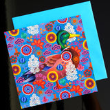 'Duck with flowers' card