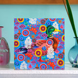 'Duck with flowers' card