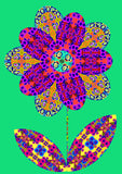 'Flower cutout on green' card
