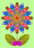 'Flower cutout on pale green' card