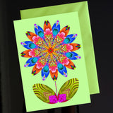 'Flower cutout on pale green' card