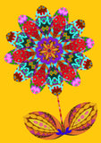 'Flower cutout on yellow' card