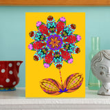 'Flower cutout on yellow' card