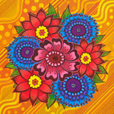 'Flowers on yellow' card