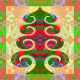 Christmas Card Pack 'Tree in green' X 6