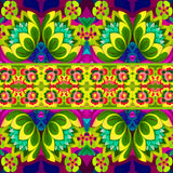 'Green folk flowers' card