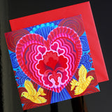 'Heart with birds' card
