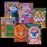 'Animals' 5 Large Illustrated Postcards set