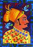 'Maharaja with blue birds' card