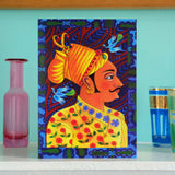 'Maharaja with blue birds' card