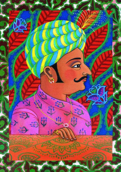 'Maharaja with butterflies' card