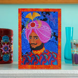 'Maharaja with pink turban' card