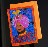 'Maharaja with pink turban' card