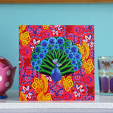 'Peacock and pattern' card