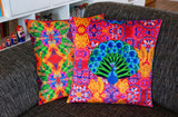 'Peacock' velvet cushion