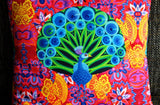 'Peacock' velvet cushion