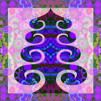 Christmas Card Pack 'Tree in purple' X 6