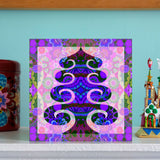 Christmas Card Pack 'Tree in purple' X 6