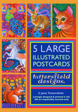 'More Animals' 5 Large Illustrated Postcards set