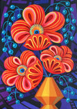 'Red blooms with berries' card