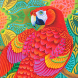 'Red parrot' tea towel