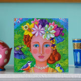 'Spring girl' card