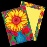 'Flowers' 5 Large Illustrated Postcards set