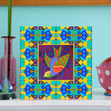 'Swooping folk bird' card