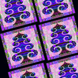 Christmas Card Pack 'Tree in purple' X 6