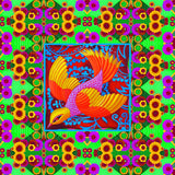 'Yellow-headed folk bird' card