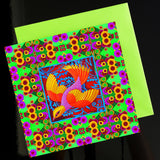 'Yellow-headed folk bird' card