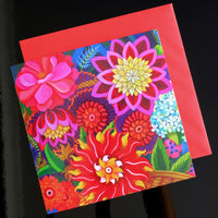 'Bright blooms' card