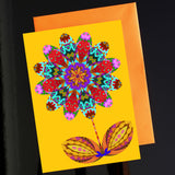 'Flower cutout on yellow' card