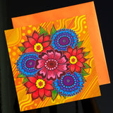 'Flowers on yellow' card