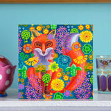 'Fox with flowers' card