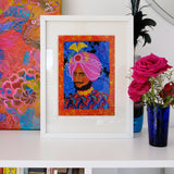 'Maharaja with pink turban' Giclée print (unframed)