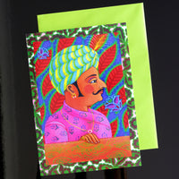 'Maharaja with butterflies' card